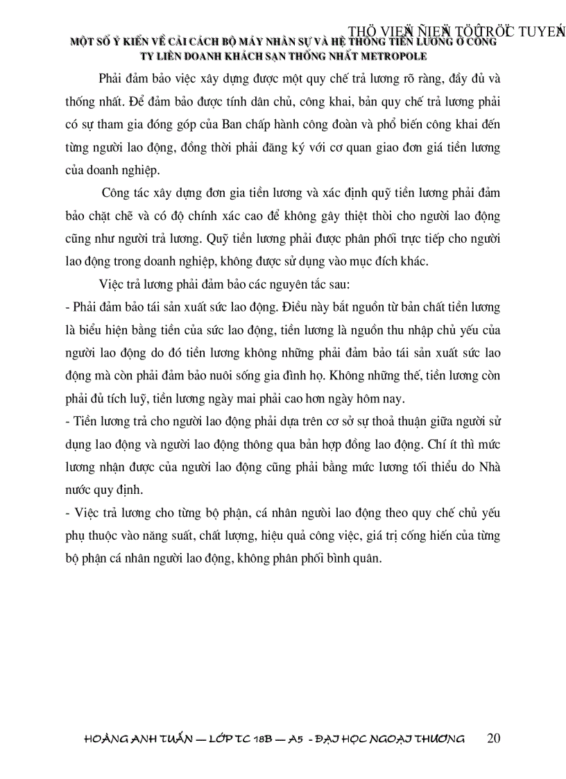 image for page Một số vấn đề về cải cách hệ thống quản lý nhân sự và hệ thống tiền lương trong các nhà hàng và khách sạn