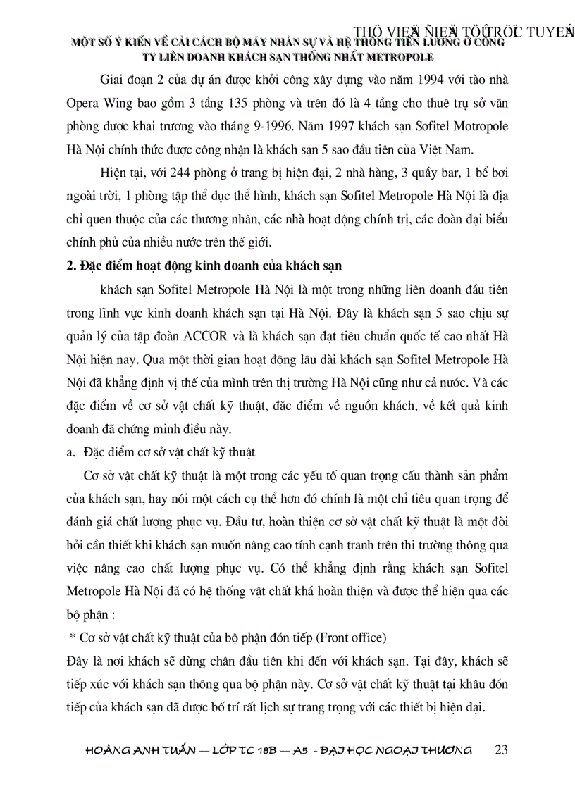 image for page Một số vấn đề về cải cách hệ thống quản lý nhân sự và hệ thống tiền lương trong các nhà hàng và khách sạn