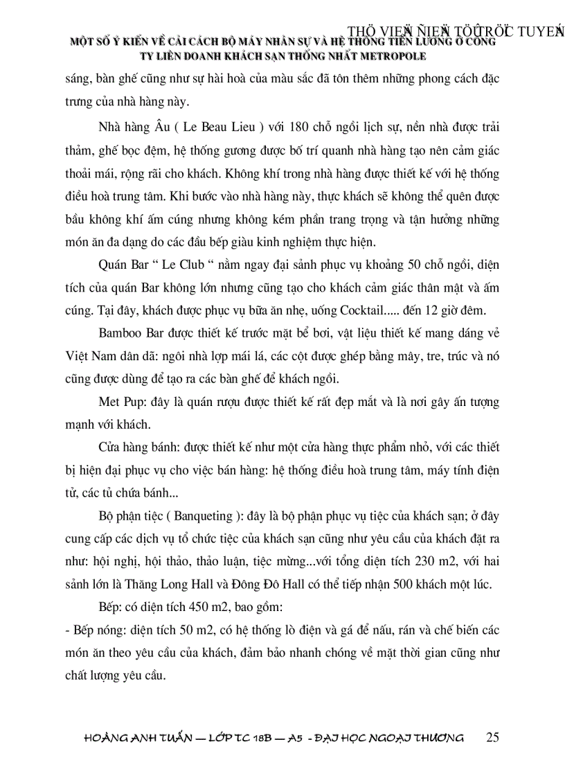 image for page Một số vấn đề về cải cách hệ thống quản lý nhân sự và hệ thống tiền lương trong các nhà hàng và khách sạn