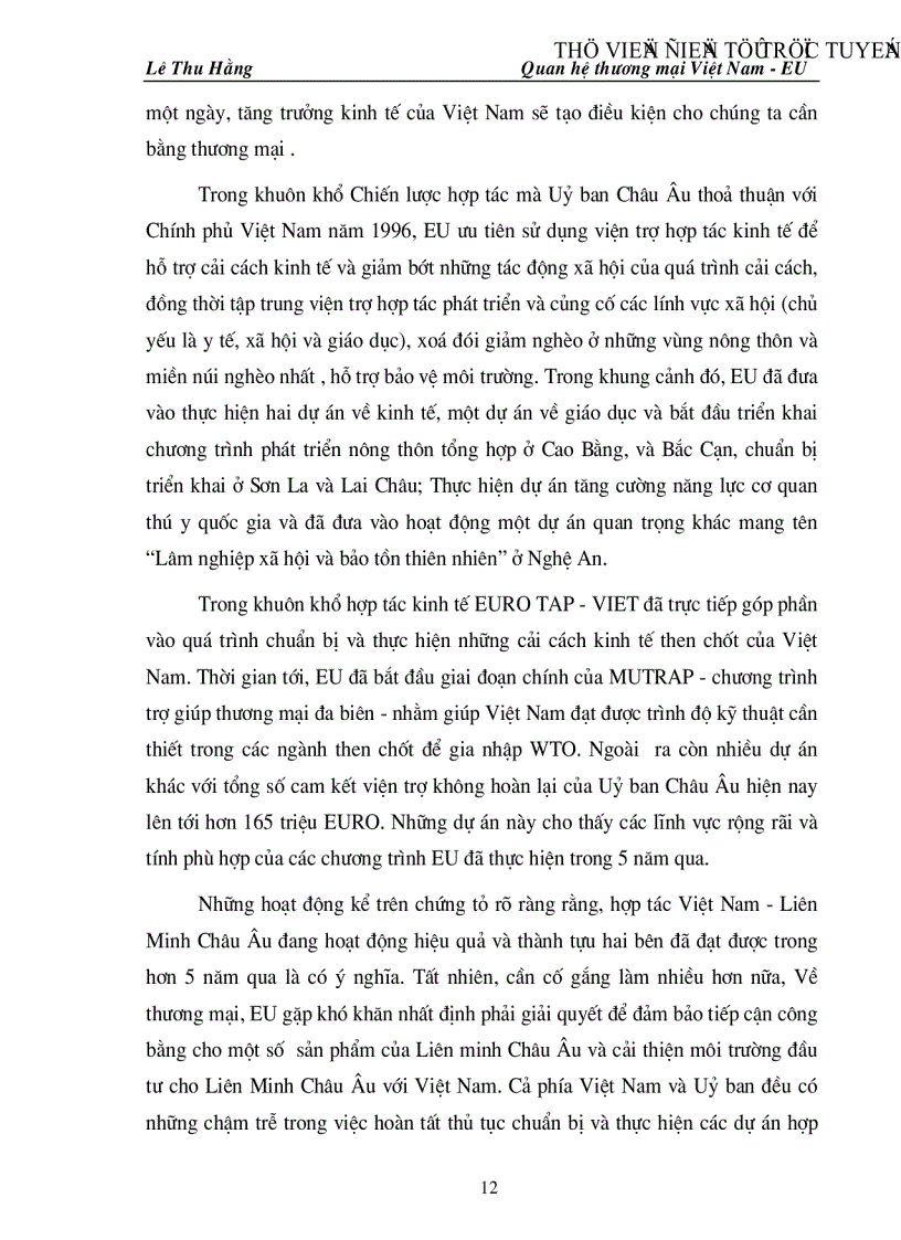 image for page Triển vọng và một số giải pháp nhằm thúc đẩy quan hệ thương mại Việt Nam EU