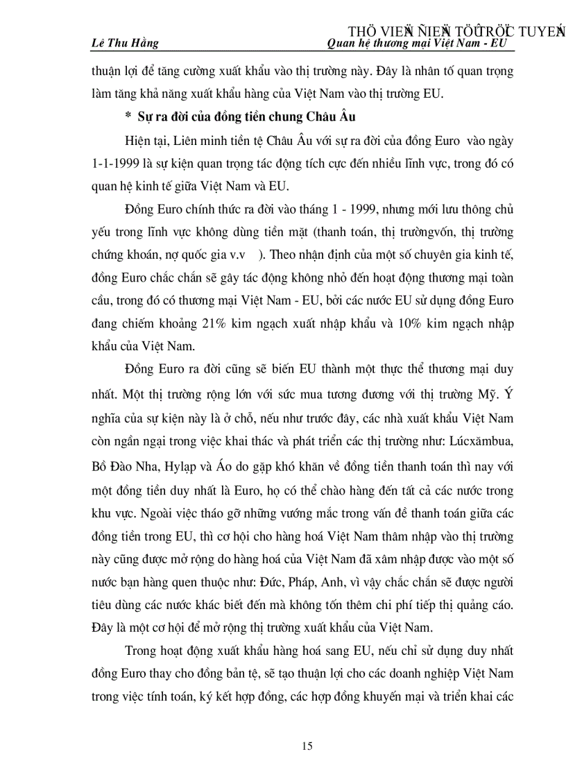 image for page Triển vọng và một số giải pháp nhằm thúc đẩy quan hệ thương mại Việt Nam EU