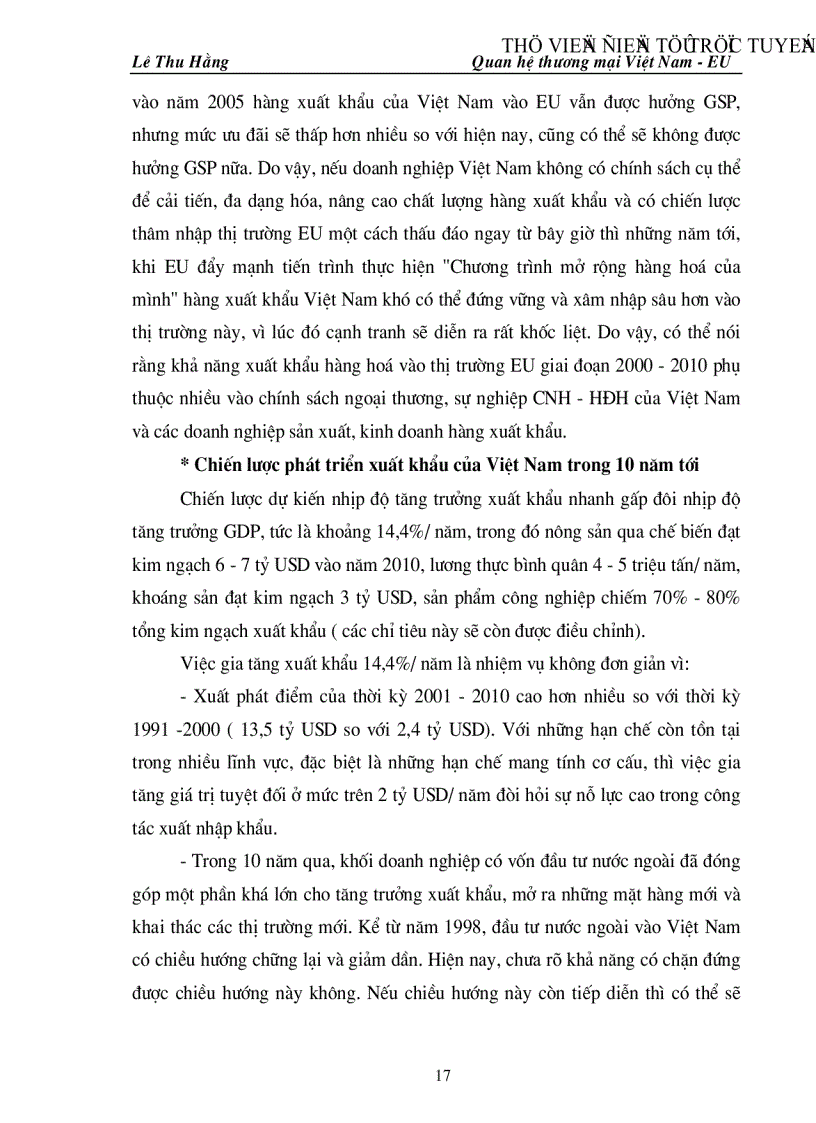 image for page Triển vọng và một số giải pháp nhằm thúc đẩy quan hệ thương mại Việt Nam EU
