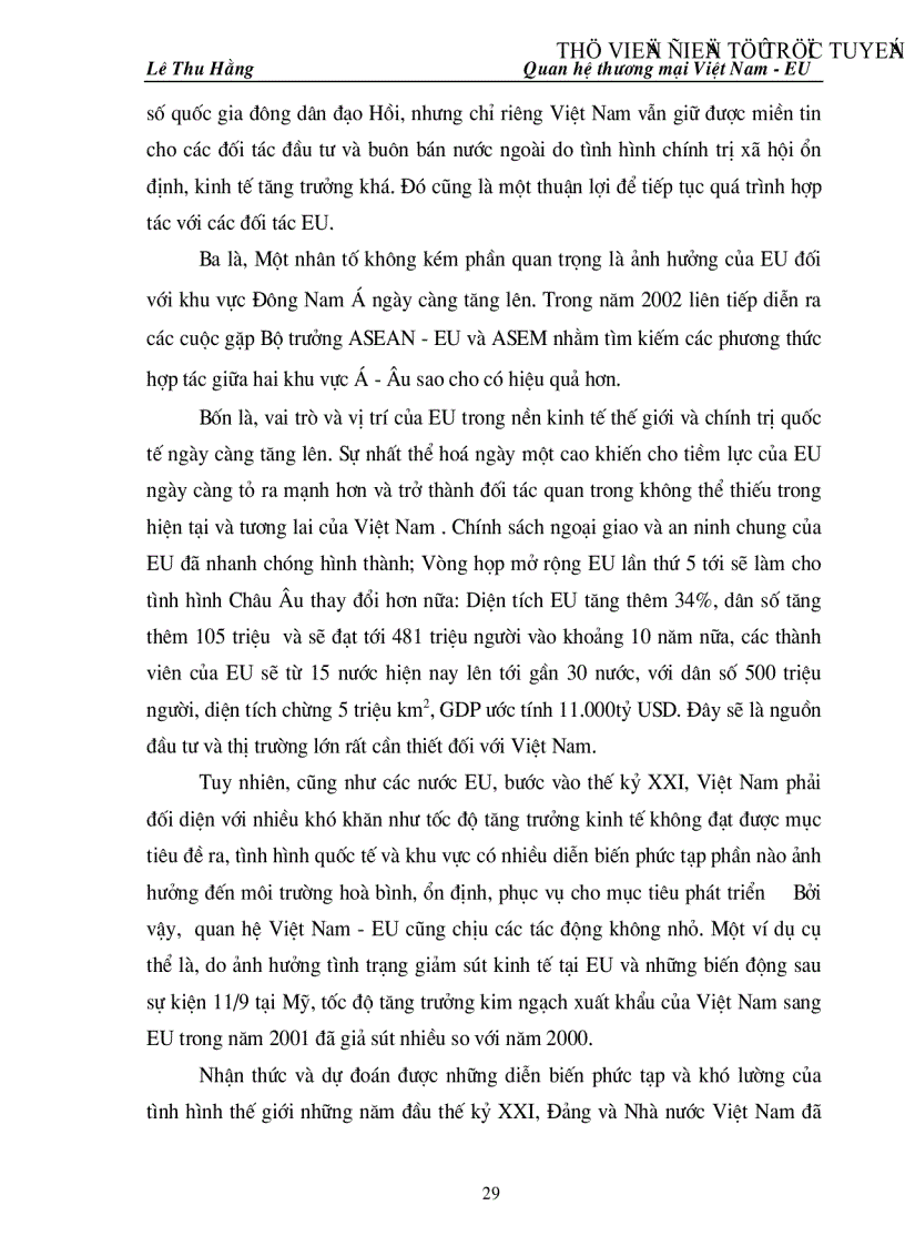 image for page Triển vọng và một số giải pháp nhằm thúc đẩy quan hệ thương mại Việt Nam EU