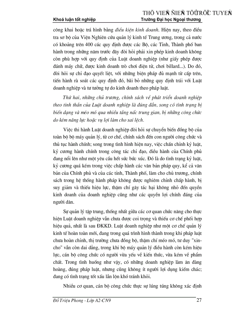 image for page Nâng cao hiệu quả thi hành luật doanh nghiệp của các doanh nghiệp ngoài quốc doanh trên địa bàn thành phố Hà nội