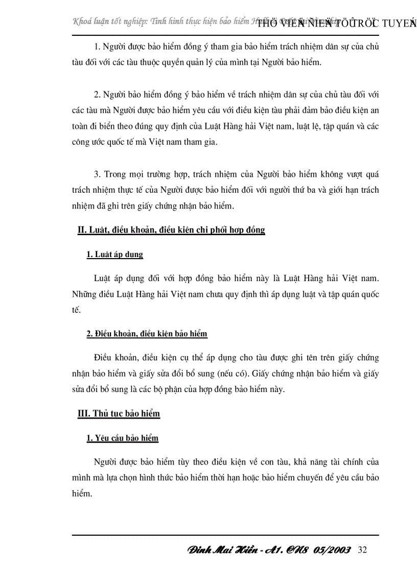 image for page Đánh giá tình hình thực hiện bảo hiểm P I và Hull của Công ty Vận tải biển III trong hai năm 2001 2002