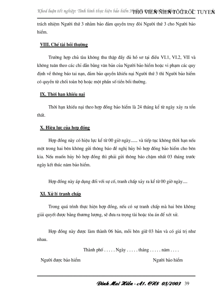 image for page Đánh giá tình hình thực hiện bảo hiểm P I và Hull của Công ty Vận tải biển III trong hai năm 2001 2002