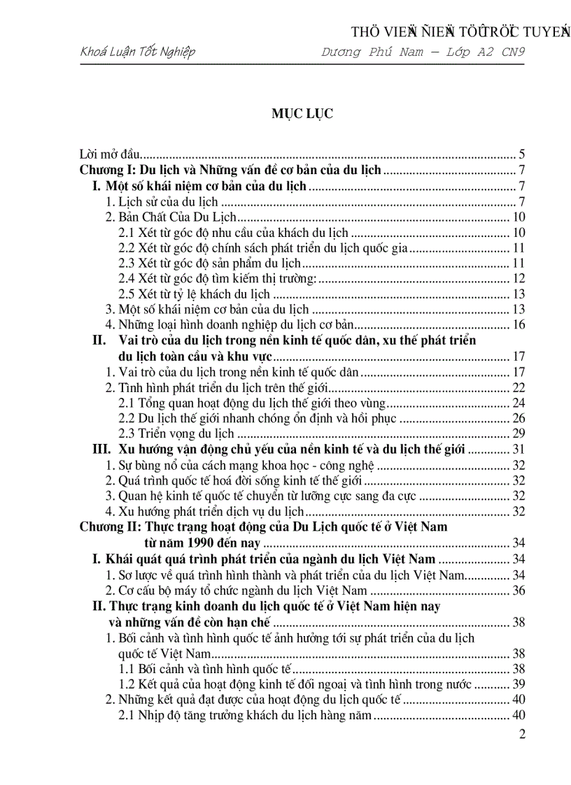 image for page Triển vọng và giải pháp đẩy mạnh hoạt động du lịch ở Việt Nam giai đoạn 2001 2010