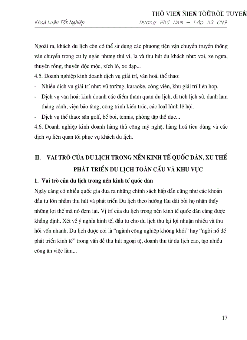 image for page Triển vọng và giải pháp đẩy mạnh hoạt động du lịch ở Việt Nam giai đoạn 2001 2010