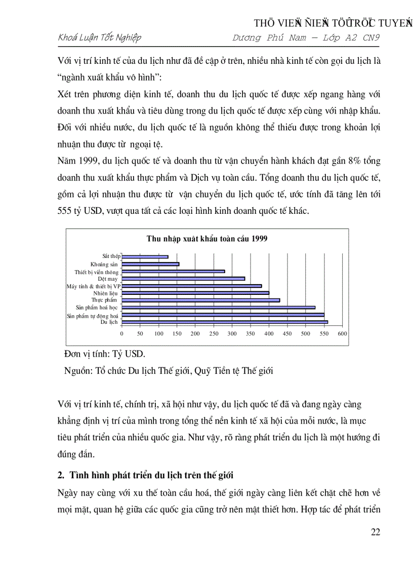 image for page Triển vọng và giải pháp đẩy mạnh hoạt động du lịch ở Việt Nam giai đoạn 2001 2010