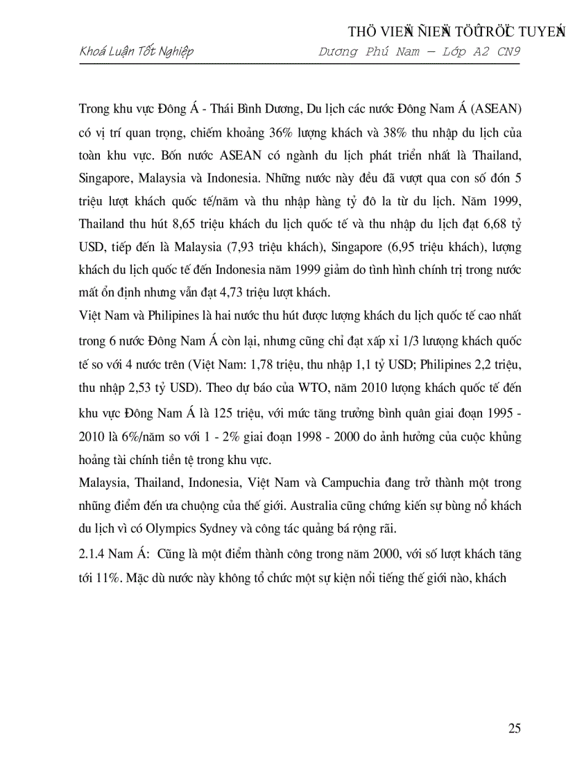image for page Triển vọng và giải pháp đẩy mạnh hoạt động du lịch ở Việt Nam giai đoạn 2001 2010
