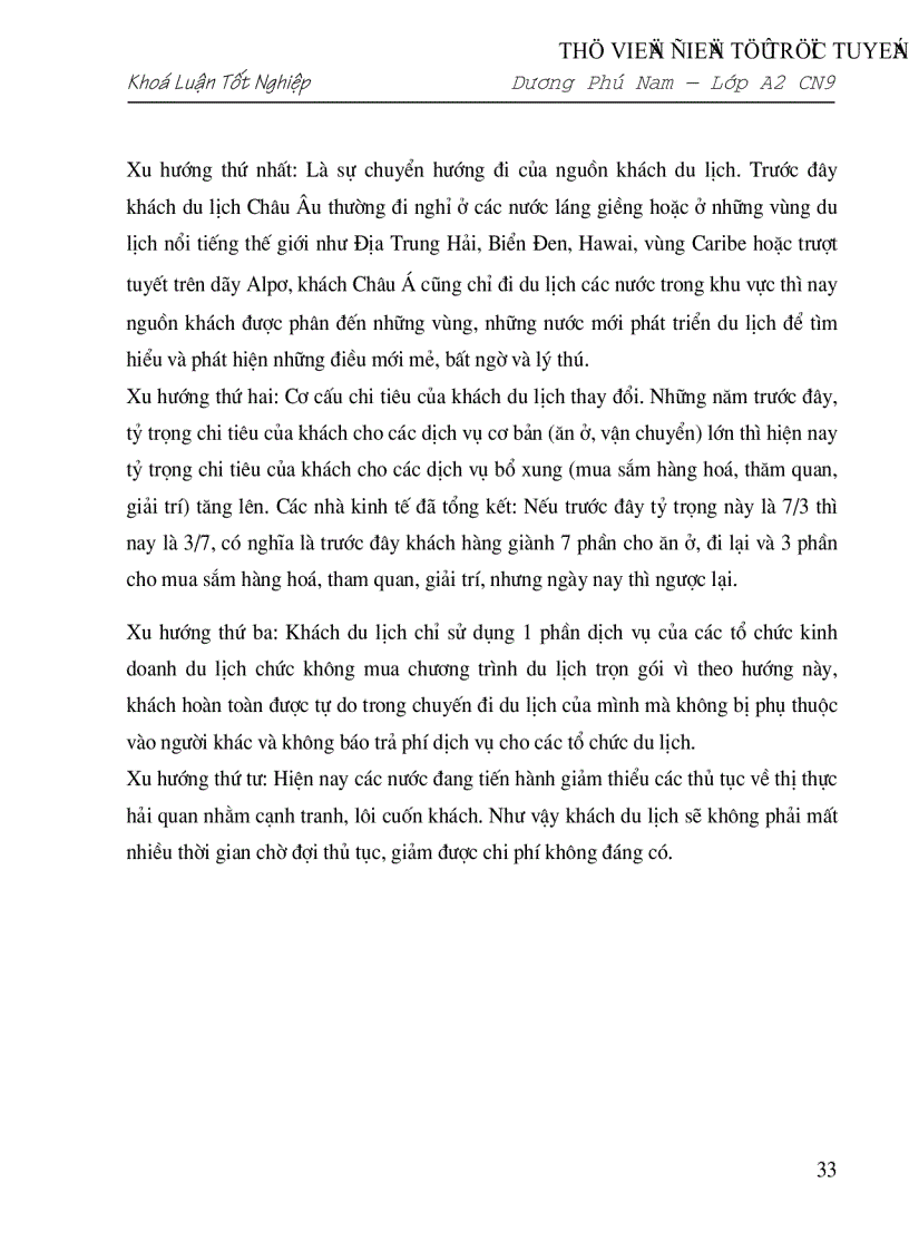 image for page Triển vọng và giải pháp đẩy mạnh hoạt động du lịch ở Việt Nam giai đoạn 2001 2010