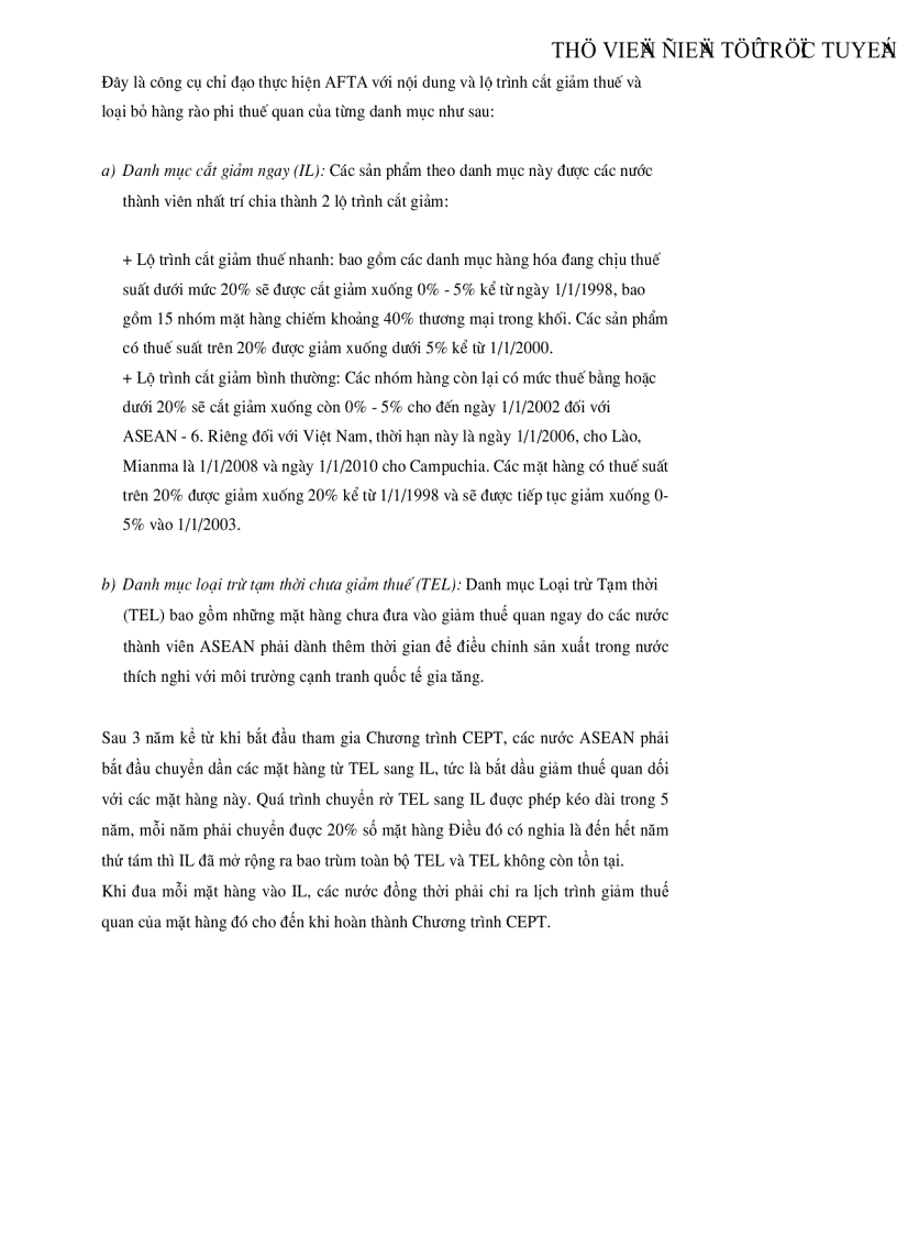 image for page Thuế quan Việt Nam trong quá trình hội nhập AFTA