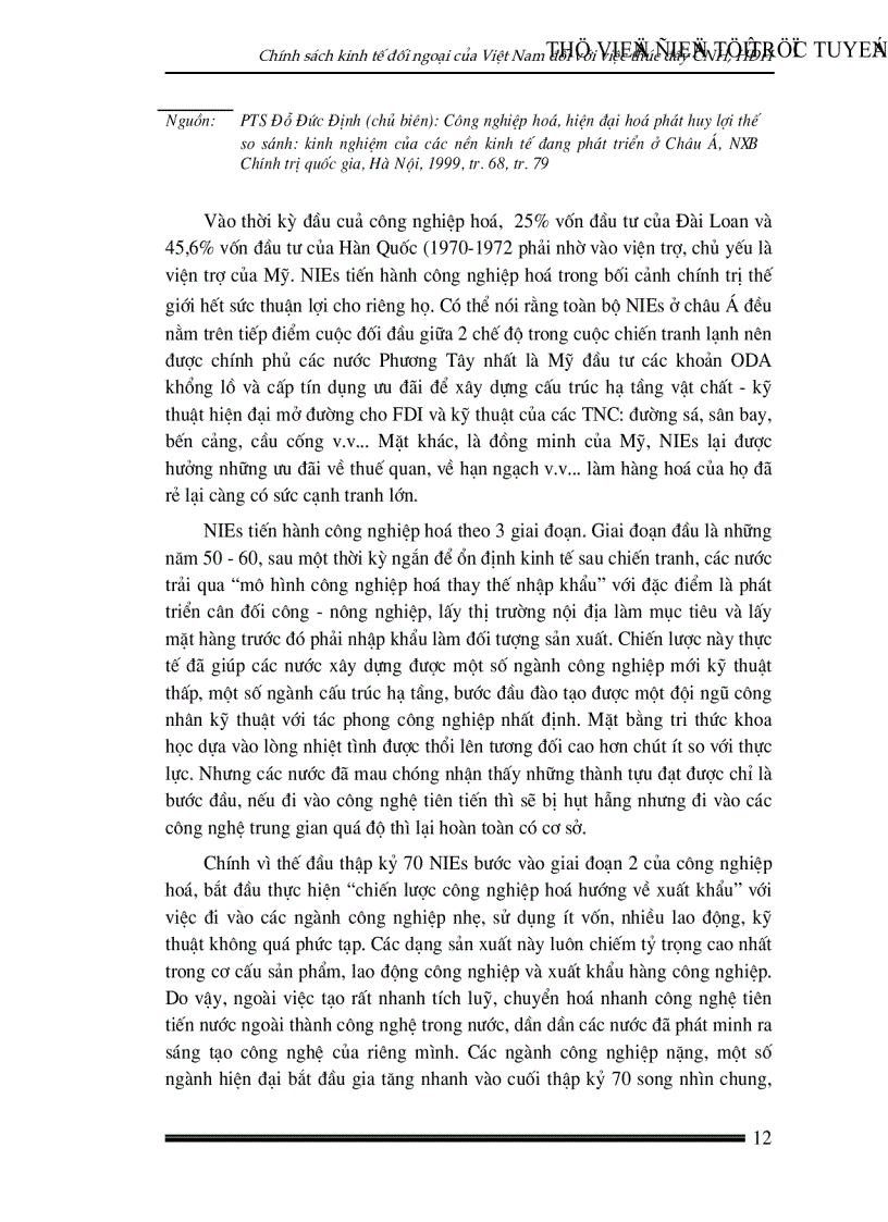 image for page Chính sách kinh tế đối ngoại của Việt Nam đối với việc thúc đẩy quá trình công nghiệp hoá hiện đại hoá