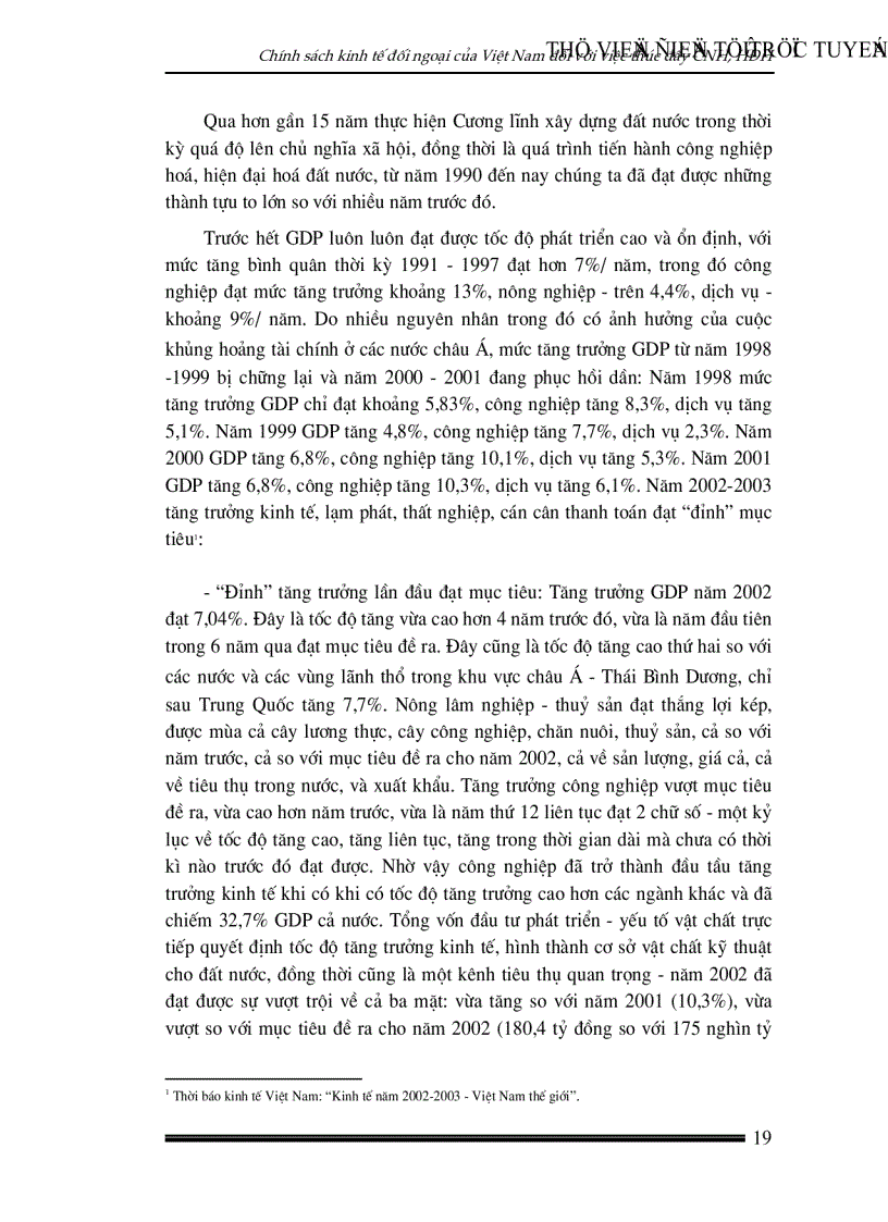 image for page Chính sách kinh tế đối ngoại của Việt Nam đối với việc thúc đẩy quá trình công nghiệp hoá hiện đại hoá