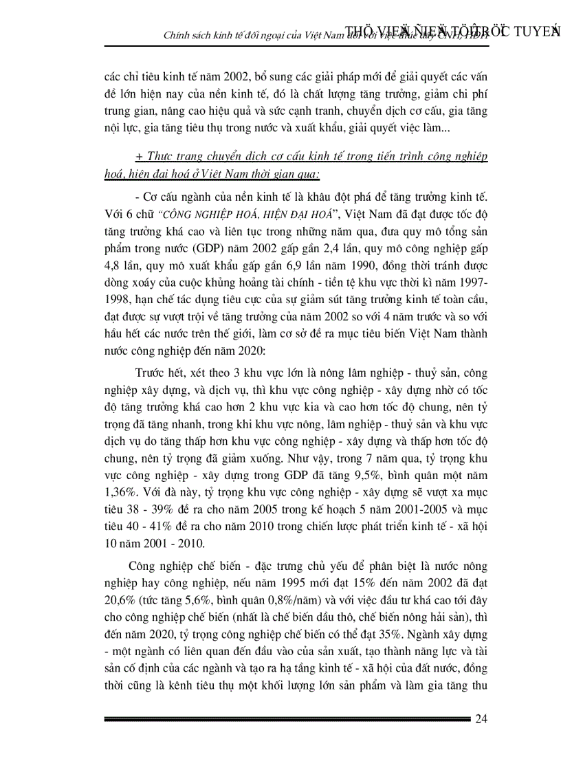 image for page Chính sách kinh tế đối ngoại của Việt Nam đối với việc thúc đẩy quá trình công nghiệp hoá hiện đại hoá