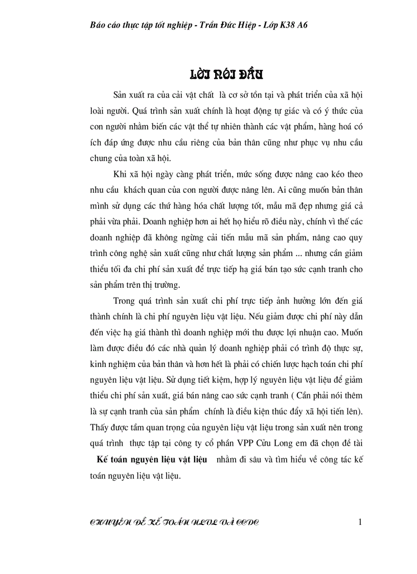 image for page Thực tế công tác kế toán nguyên liệu vật liệu tại công ty cổ phần VPP Cửu Long