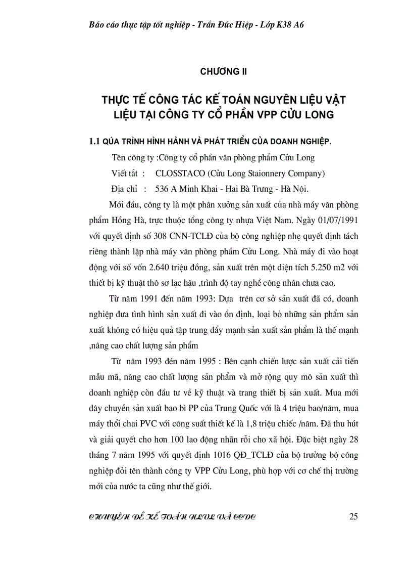 image for page Thực tế công tác kế toán nguyên liệu vật liệu tại công ty cổ phần VPP Cửu Long