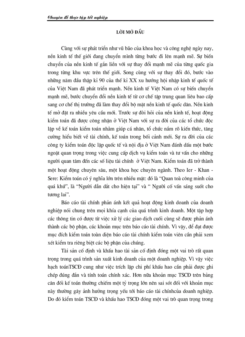 image for page Thực trạng kiểm toán khoản mục TSCĐ trong kiểm toán báo cáo tài chính do công ty TNHH Kiểm toán và Tư vấn tài chính quốc tế IFC thực hiện