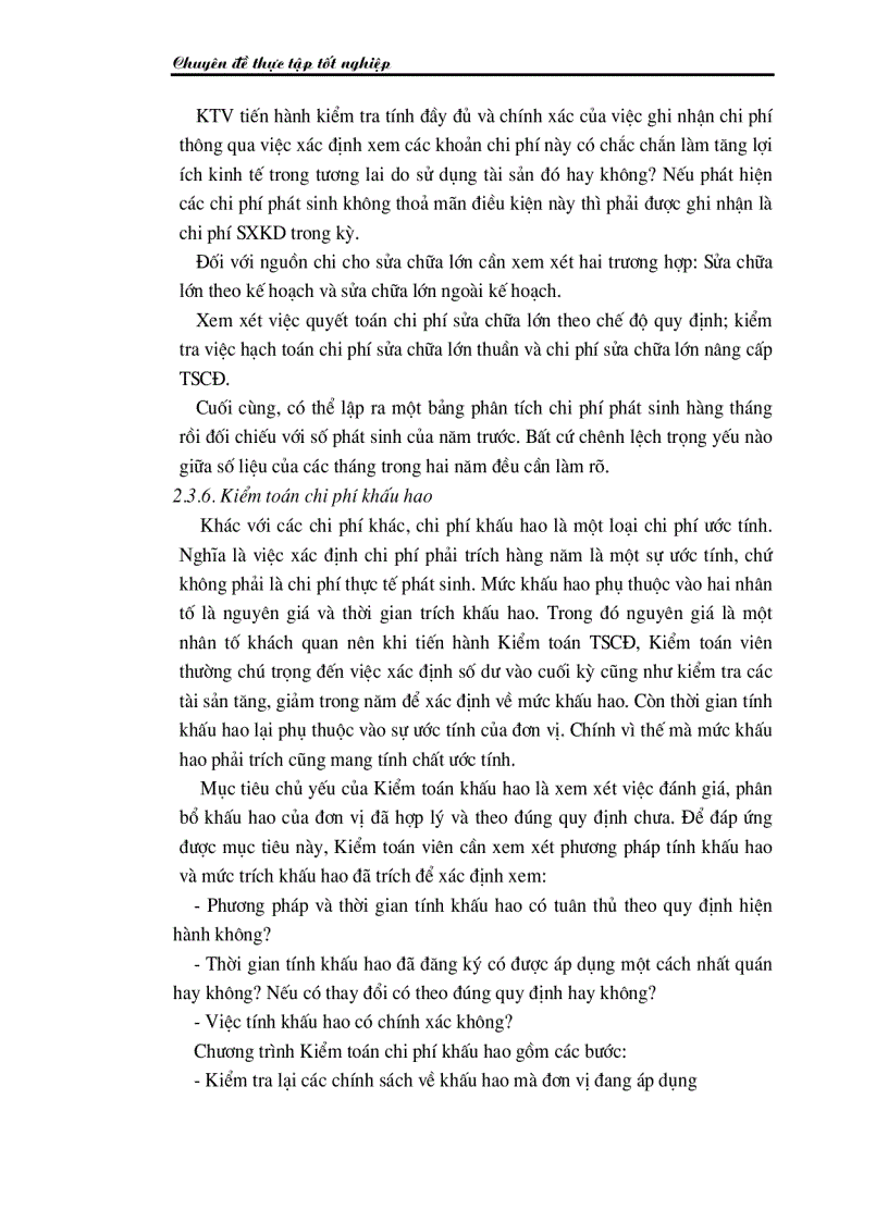 image for page Thực trạng kiểm toán khoản mục TSCĐ trong kiểm toán báo cáo tài chính do công ty TNHH Kiểm toán và Tư vấn tài chính quốc tế IFC thực hiện