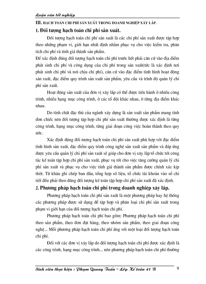 image for page Công tác hạch toán chi phí sản xuất và tính giá thành sản phẩm xây lắp tại xí nghiệp Sông Đà 206