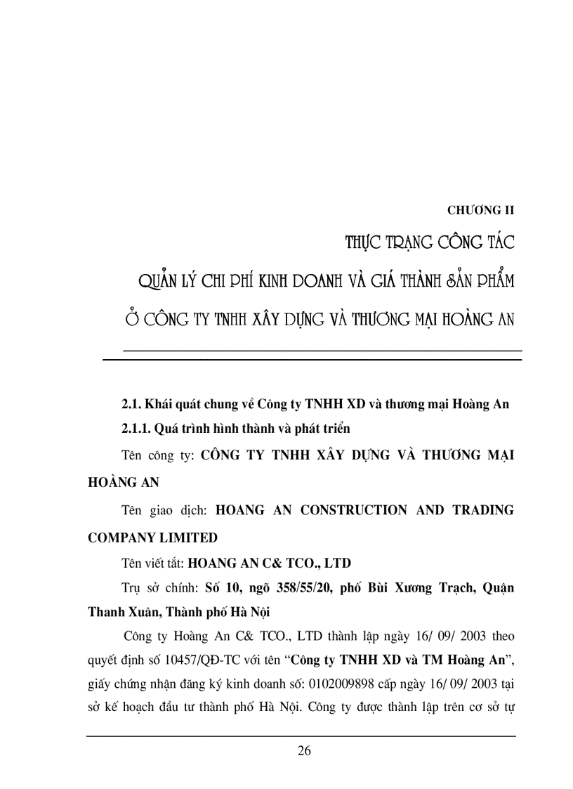 image for page Một số biện pháp tiết kiệm chi phí và hạ giá thành sản phẩm xây dựng tại Công ty TNHH Xây Dựng và Thương Mại Hoàng An