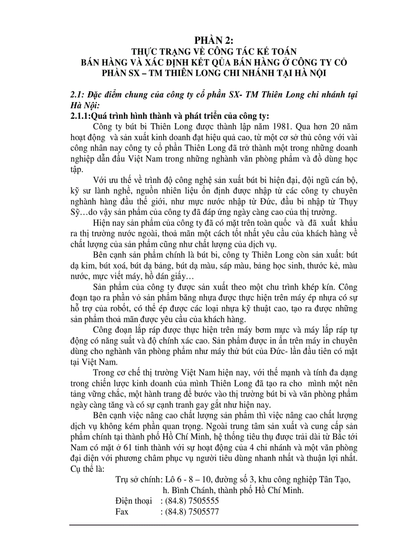 image for page Kế toán thành phẩm bán hàng và xác định kết quả bán hàng tại công ty Cổ Phần SX TM Thiên Long