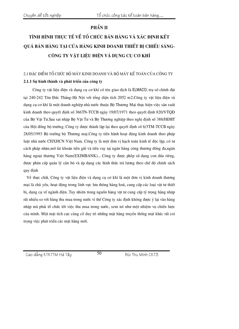 image for page Tổ chức kế toán bán hàng và xác định kết quả bán hàng tại Cửa hàng kinh doanh chiếu sáng đóng ngắt thuộc công ty vật liệu điện và dụng cụ cơ khí