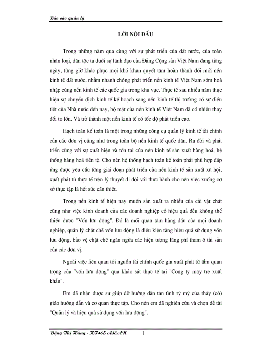 image for page Quản lý và hiệu quả sử dụng vốn lưu động