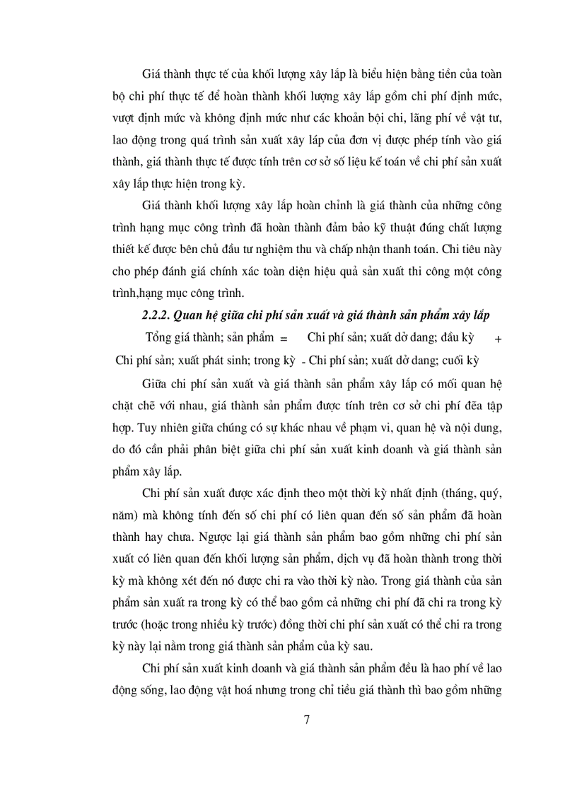image for page Thực trạng công tác kế toán chi phí sản xuất và tính giá thành sản phẩm ở xí nghiệp xây lắp I