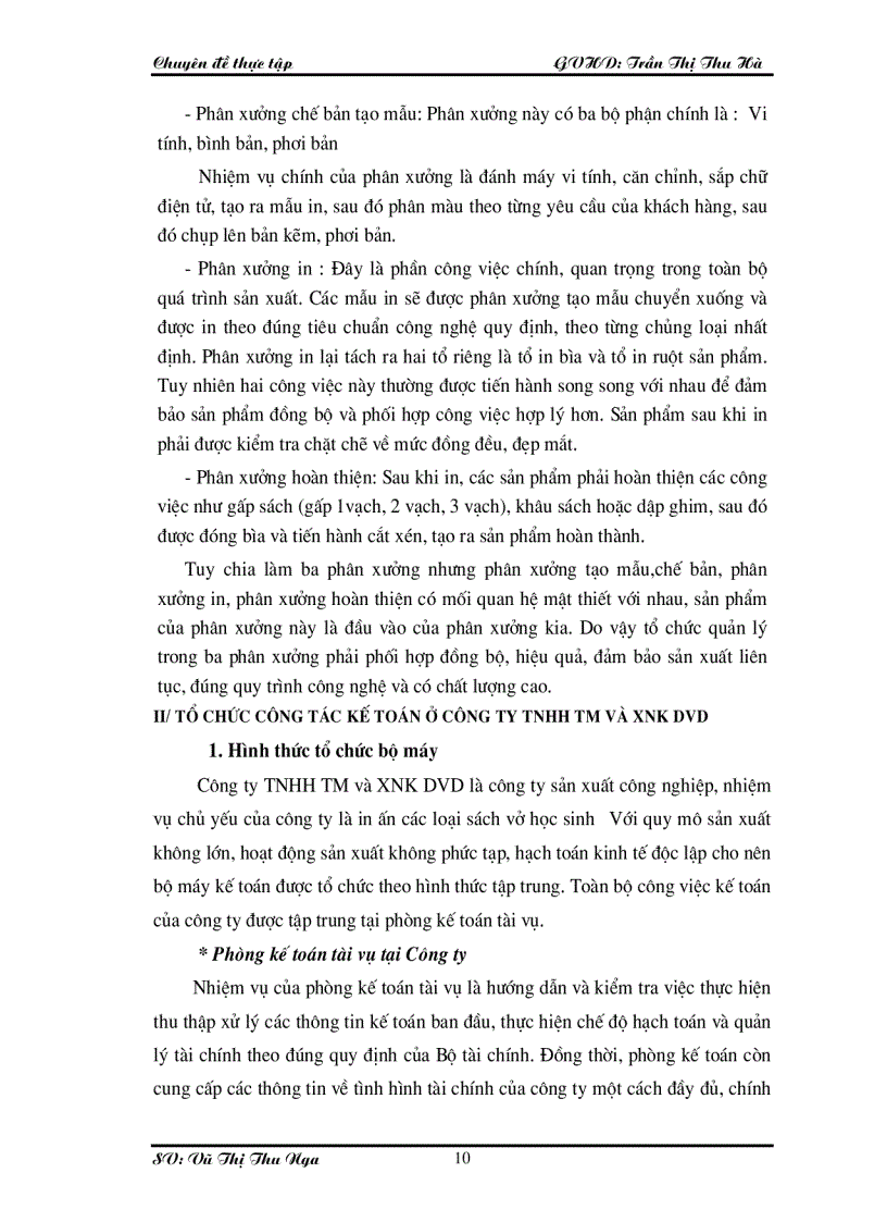 image for page Hoàn thiện Công Tác Kế toán hạch toán chi phí sản xuất và tính giá thành sản phẩm tại Công ty TNHH TM và XNK DVD