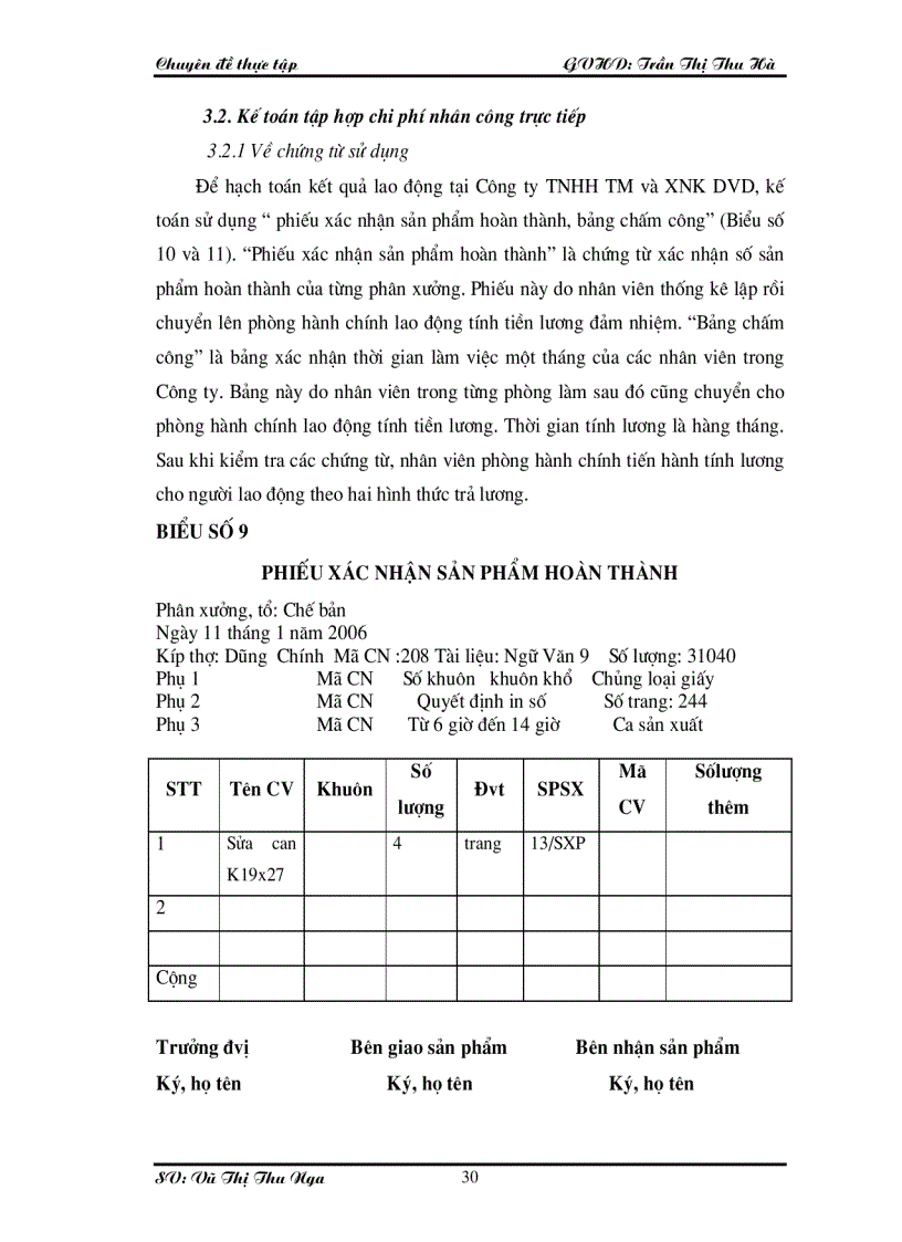 image for page Hoàn thiện Công Tác Kế toán hạch toán chi phí sản xuất và tính giá thành sản phẩm tại Công ty TNHH TM và XNK DVD
