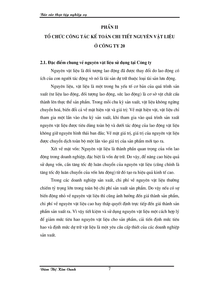 image for page Tổ chức kế toán nguyên vật liệu ở Công ty 20 Tổng cục Hậu cần Bộ Quốc phòng