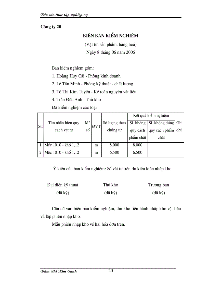 image for page Tổ chức kế toán nguyên vật liệu ở Công ty 20 Tổng cục Hậu cần Bộ Quốc phòng