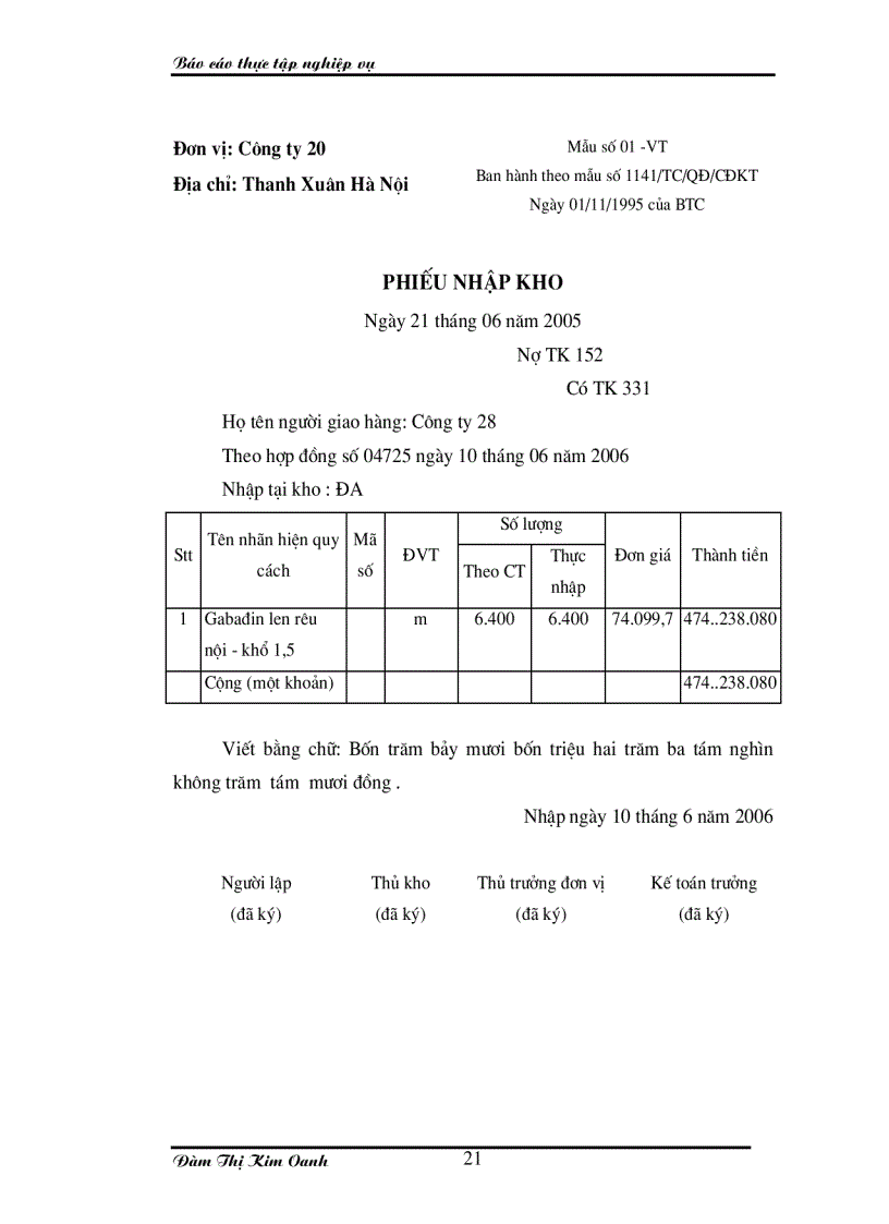 image for page Tổ chức kế toán nguyên vật liệu ở Công ty 20 Tổng cục Hậu cần Bộ Quốc phòng