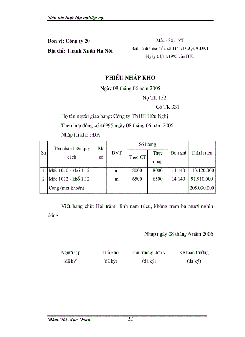 image for page Tổ chức kế toán nguyên vật liệu ở Công ty 20 Tổng cục Hậu cần Bộ Quốc phòng