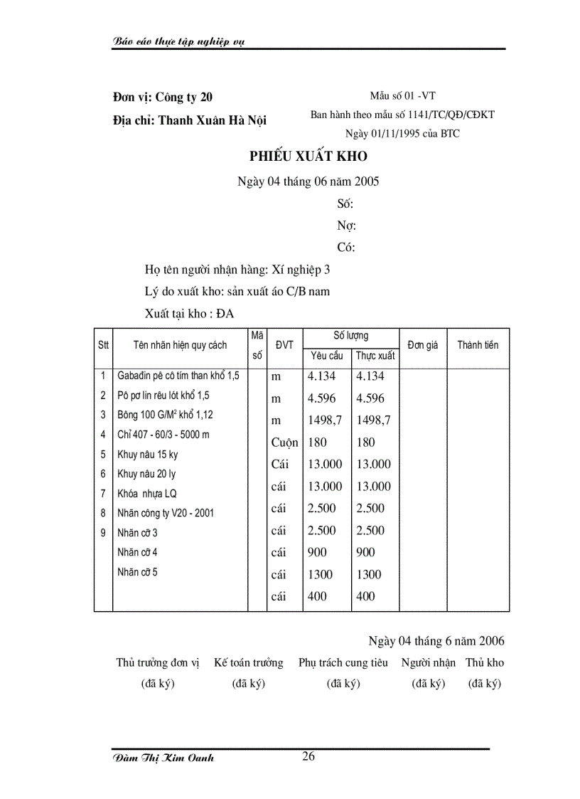 image for page Tổ chức kế toán nguyên vật liệu ở Công ty 20 Tổng cục Hậu cần Bộ Quốc phòng