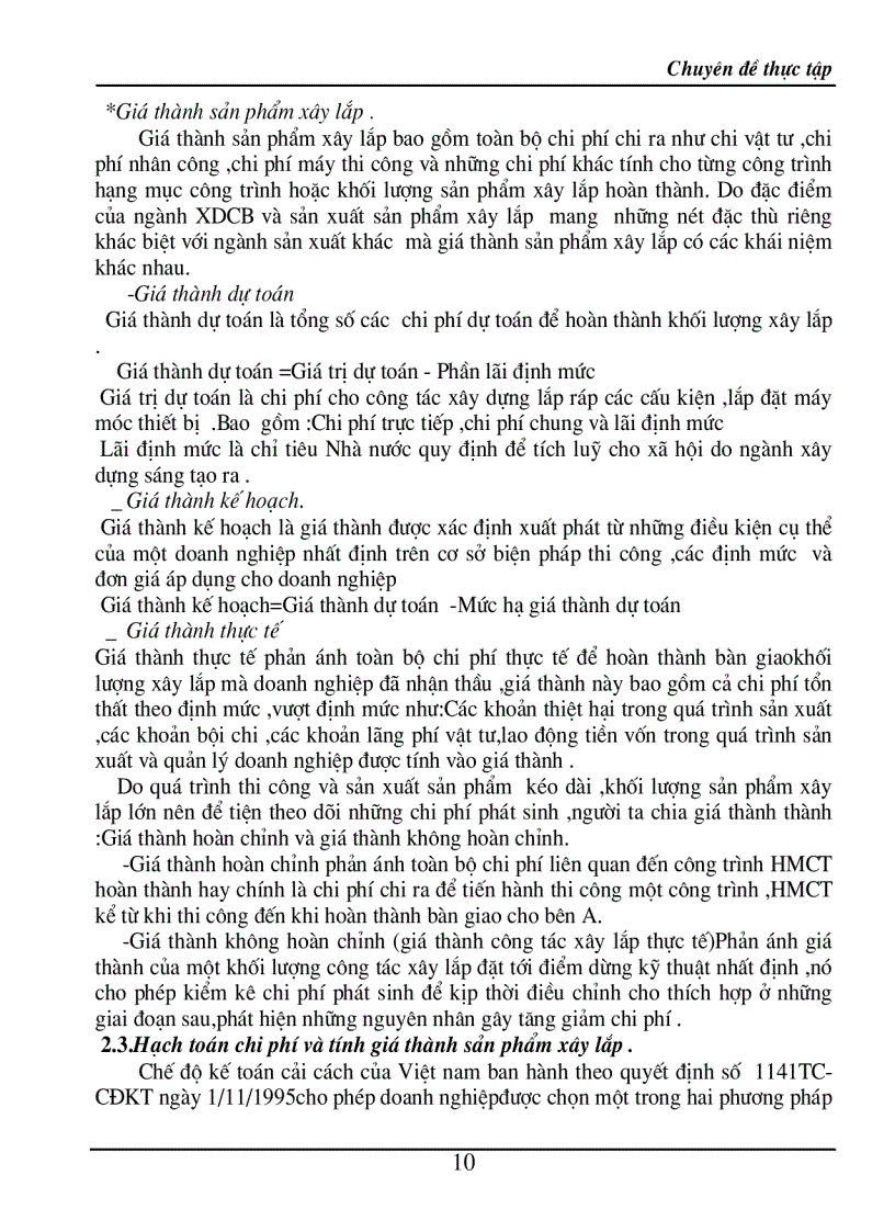 image for page Hạch toán chi phí sản xuất và tính giá thành sản phẩm trong doanh nghiệp xây lắp