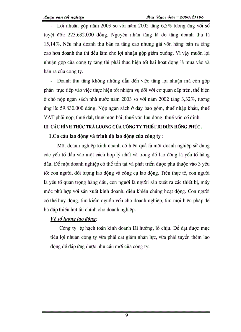 image for page Một số kiến nghị nhằm hoàn thiện các hình thức trả lương tại Công ty thiết bị điện Hồng Phúc
