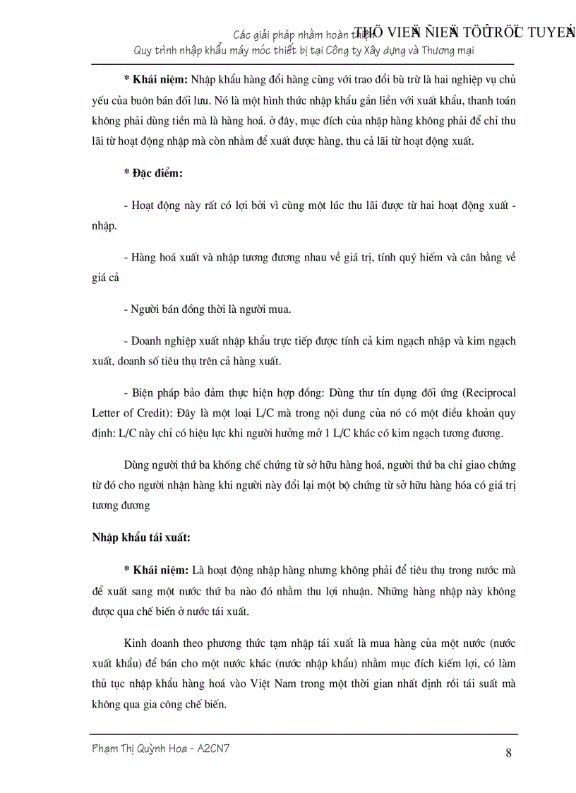 image for page Giải pháp nhằm hoàn thiện nhập khẩu máy móc vật tư thiết bị của Công ty Xây dựng và Thương mại