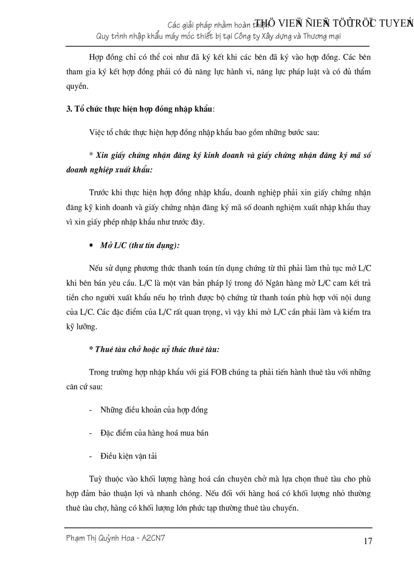 image for page Giải pháp nhằm hoàn thiện nhập khẩu máy móc vật tư thiết bị của Công ty Xây dựng và Thương mại