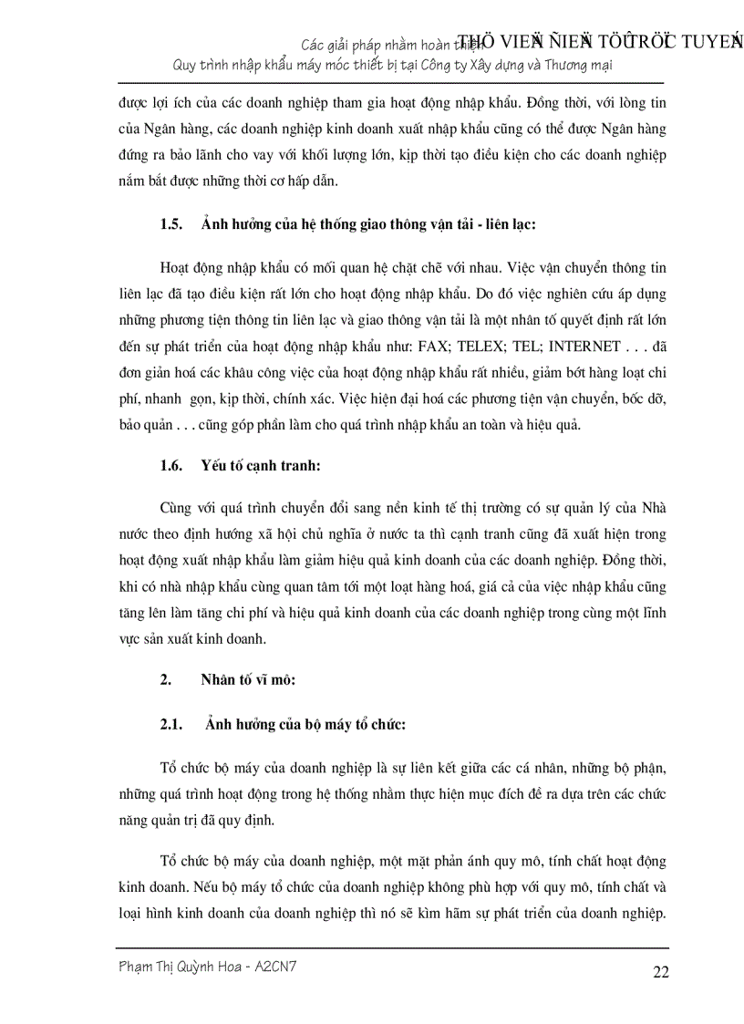 image for page Giải pháp nhằm hoàn thiện nhập khẩu máy móc vật tư thiết bị của Công ty Xây dựng và Thương mại