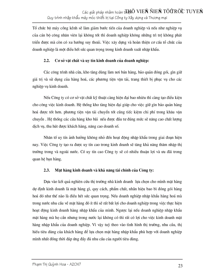 image for page Giải pháp nhằm hoàn thiện nhập khẩu máy móc vật tư thiết bị của Công ty Xây dựng và Thương mại