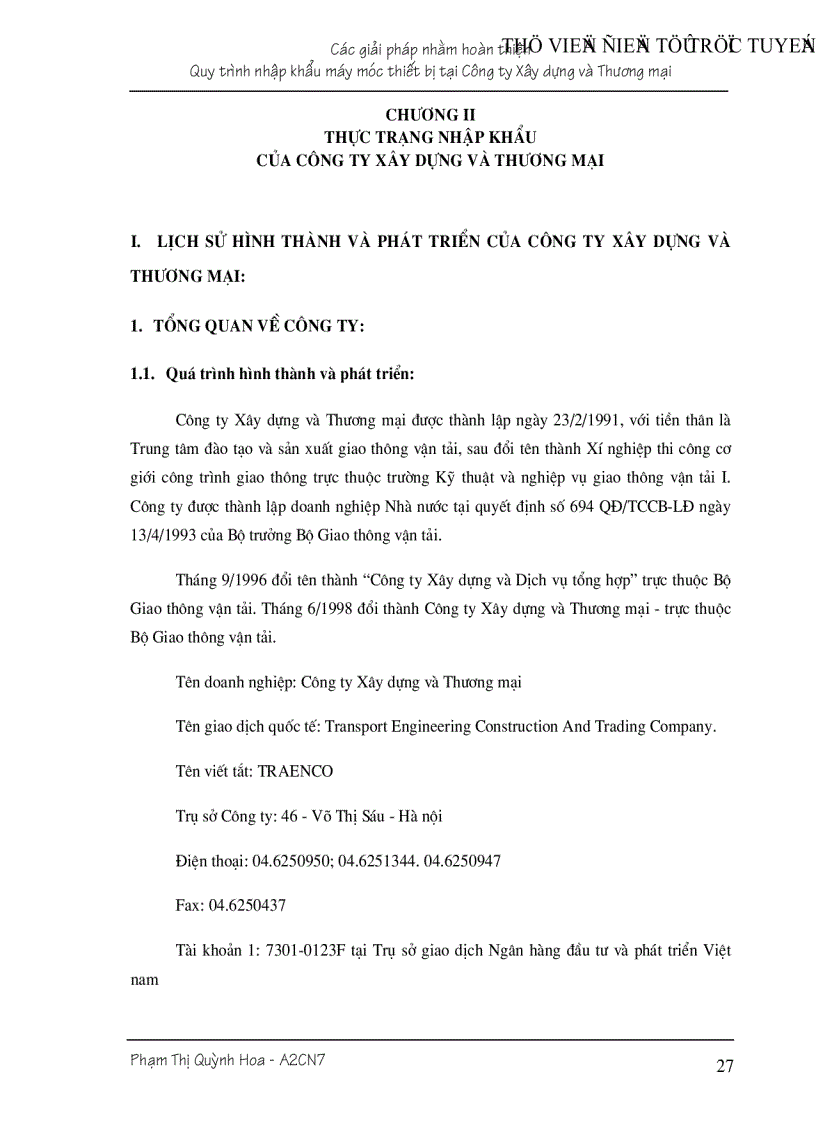 image for page Giải pháp nhằm hoàn thiện nhập khẩu máy móc vật tư thiết bị của Công ty Xây dựng và Thương mại