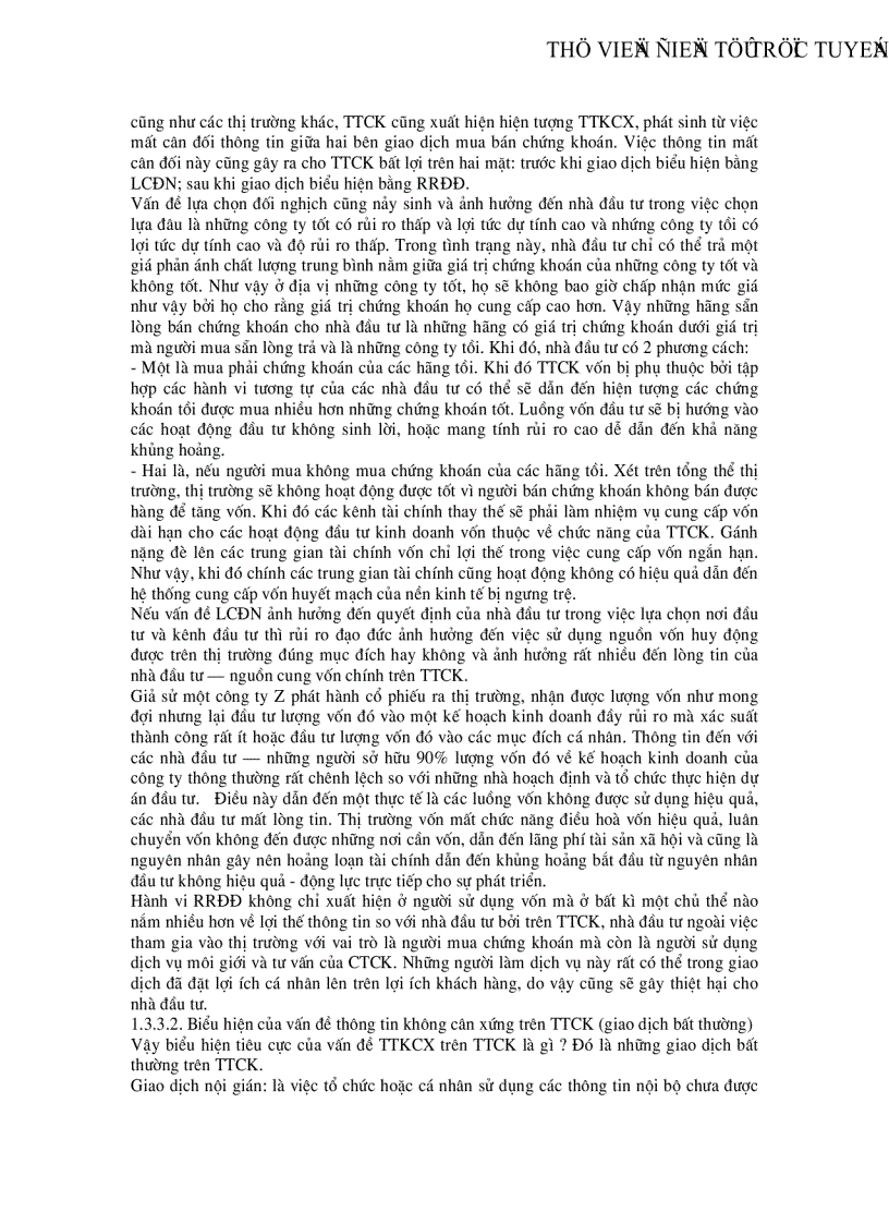 image for page Vấn đề thông tin không cân xứng lựa chọn đối nghịch và rủi ro đạo đức trên TTCK Việt Nam