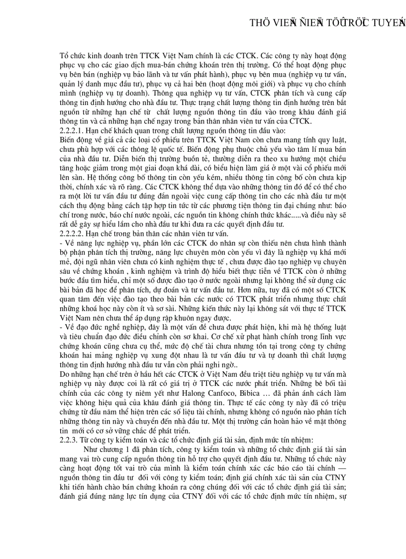 image for page Vấn đề thông tin không cân xứng lựa chọn đối nghịch và rủi ro đạo đức trên TTCK Việt Nam