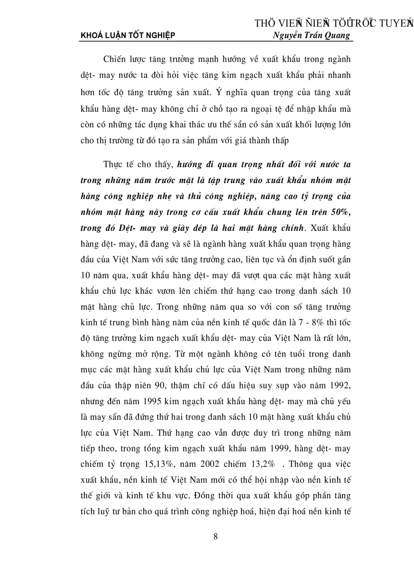 image for page Đánh giá khả năng cạnh tranh hàng dệt may Việt Nam