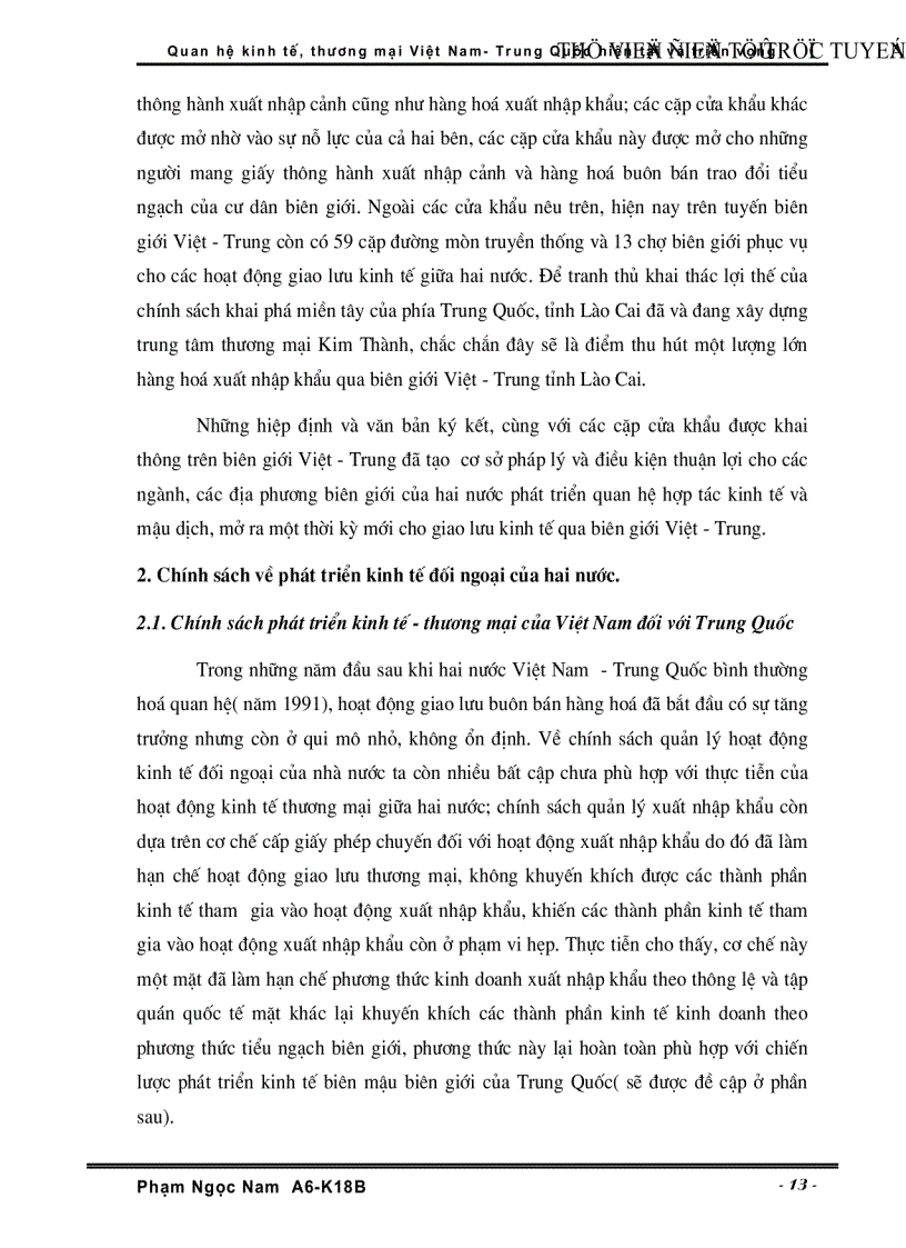 image for page Quan hệ Kinh tế Thương Mại Việt Nam Trung Quốc hiện tại và triển vọng