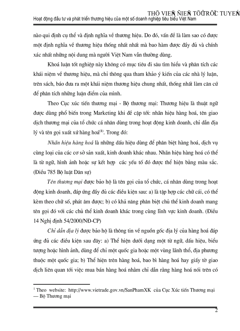 image for page Hoạt động đầu tư và phát triển thương hiệu của một số doanh nghiệp tiêu biểu Việt Nam