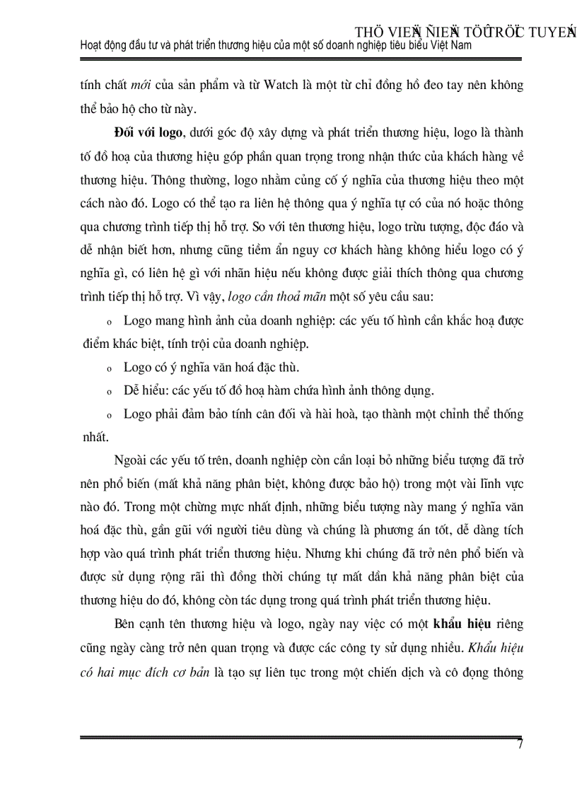 image for page Hoạt động đầu tư và phát triển thương hiệu của một số doanh nghiệp tiêu biểu Việt Nam