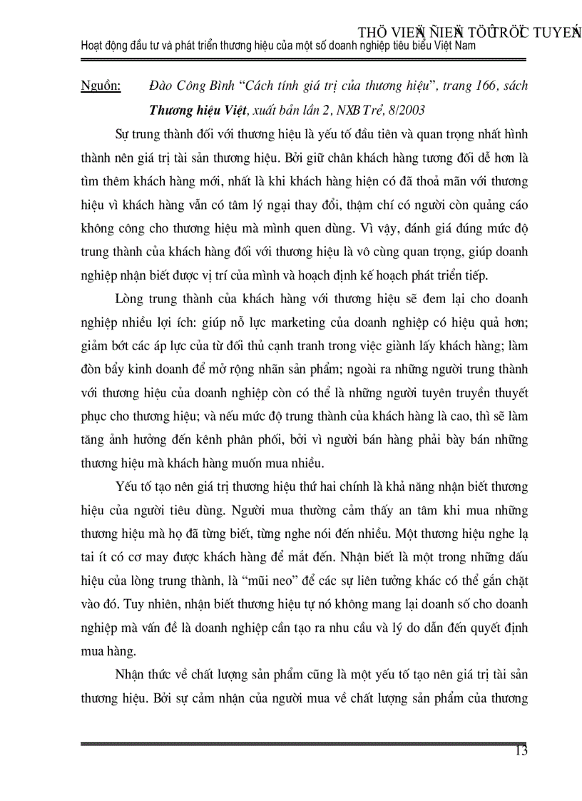 image for page Hoạt động đầu tư và phát triển thương hiệu của một số doanh nghiệp tiêu biểu Việt Nam